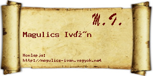 Magulics Iván névjegykártya